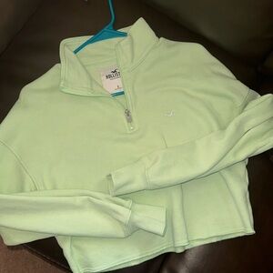 Cropped neon green sweater